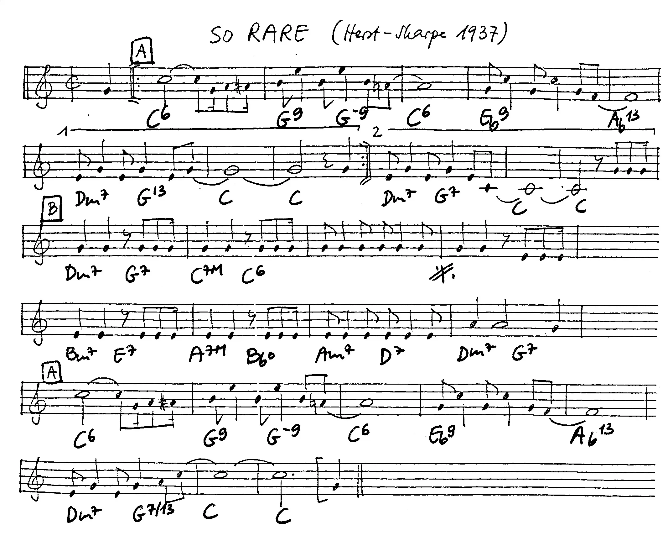 so rare free jazz leadsheet - Courtesy of the Jungle Jazz Band